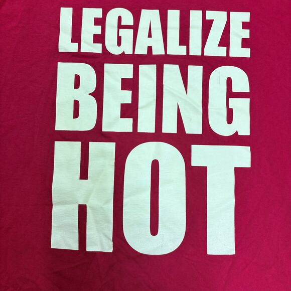 Skim Milk Legalize Being Hot Tee in Red - Picture 4 of 4